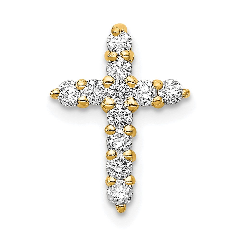 14k AA 1/3ct. Diamond Cross Pendant