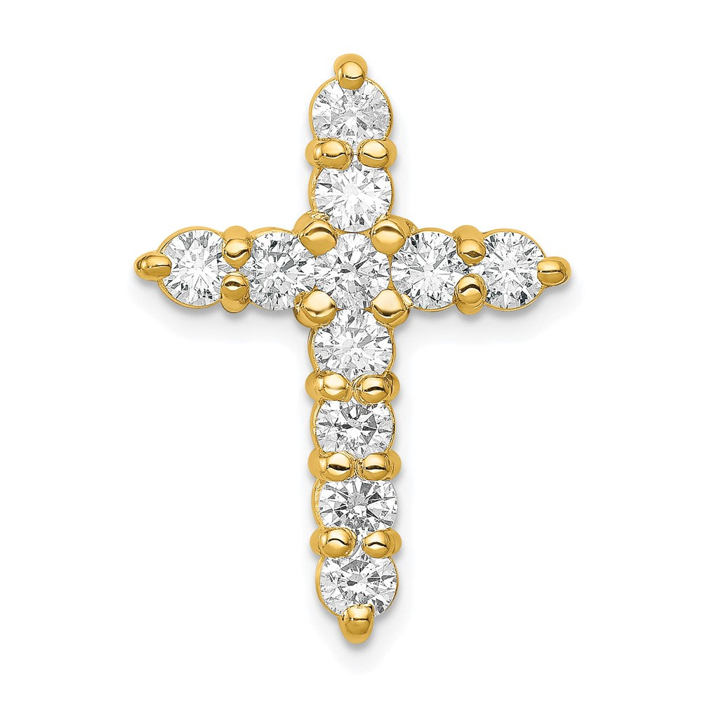 14k AA 1.25ct. Diamond Cross Chain Slide