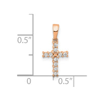 Load image into Gallery viewer, 14k Rose Gold Diamond Latin Cross Pendant
