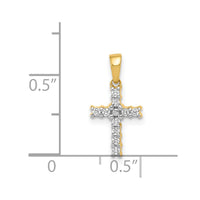 Load image into Gallery viewer, 14k and Rhodium 1/10ct. Diamond Latin Cross Pendant
