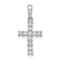 Load image into Gallery viewer, 14k White Gold 1/20ct. Diamond Latin Cross Pendant
