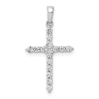 Load image into Gallery viewer, 14k White Gold Polished 1/4ct. Diamond Cross Pendant
