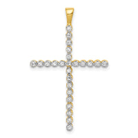 Load image into Gallery viewer, 14k and Rhodium 1/4ct. Diamond Cross Pendant
