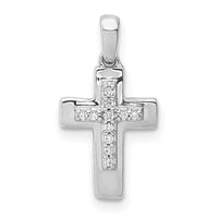 Load image into Gallery viewer, 14k White Gold Diamond Cross Pendant
