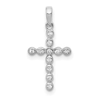 Load image into Gallery viewer, 14k White Gold 1/10ct. Diamond Cross Pendant
