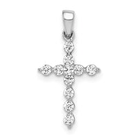 Load image into Gallery viewer, 14k White Gold 1/4ct. Diamond Cross Pendant
