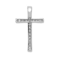 Load image into Gallery viewer, 14k White Gold 1/5ct. Diamond Latin Cross Chain Slide
