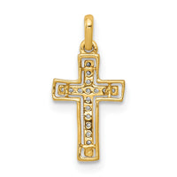 Load image into Gallery viewer, 14k and Rhodium 1/20ct. Diamond Cross Pendant
