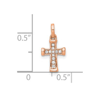 Load image into Gallery viewer, 14K Rose Gold Small 1/20ct. Diamond Latin Cross Pendant

