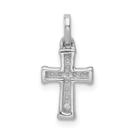 Load image into Gallery viewer, 14k White Gold Small 1/20ct. Diamond Latin Cross Pendant
