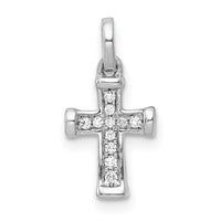 Load image into Gallery viewer, 14k White Gold Small 1/20ct. Diamond Latin Cross Pendant
