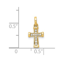 Load image into Gallery viewer, 14k Small 1/20ct. Diamond Latin Cross Pendant
