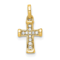 Load image into Gallery viewer, 14k Small 1/20ct. Diamond Latin Cross Pendant
