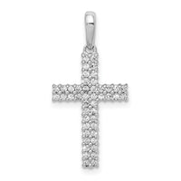 Load image into Gallery viewer, 14k White Gold 1/4ct. Diamond Cross Pendant
