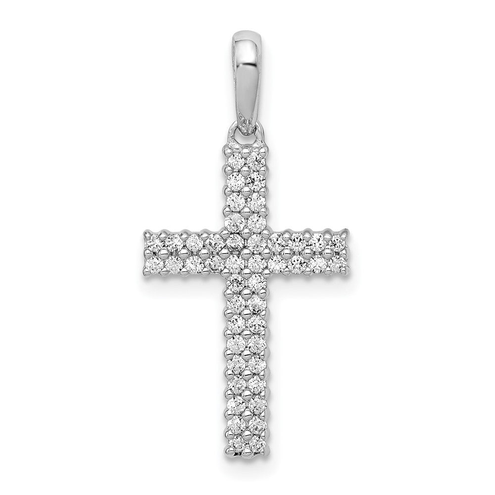 14k White Gold 1/4ct. Diamond Cross Pendant