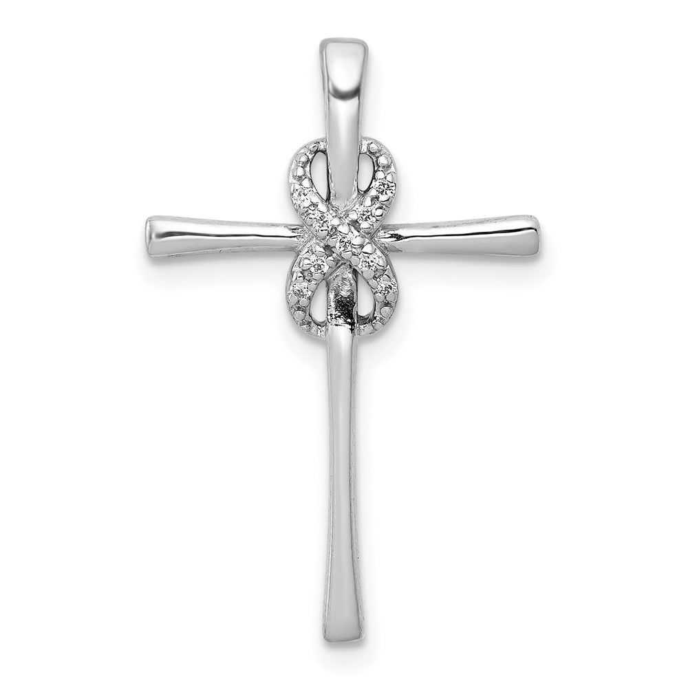 14k White Gold .03ct. Diamond Infinity Cross Chain Slide