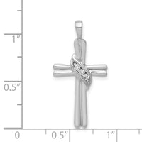 Load image into Gallery viewer, 14k White Gold AA Diamond Cross Pendant
