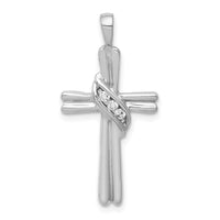 Load image into Gallery viewer, 14k White Gold AA Diamond Cross Pendant
