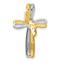 Load image into Gallery viewer, 14k Two-tone Diamond Cross Pendant
