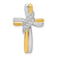 Load image into Gallery viewer, 14k Two-tone Diamond Cross Pendant
