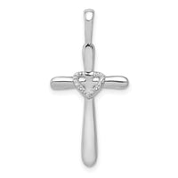Load image into Gallery viewer, 14k White Gold 1/10ct. Diamond Cross w/Heart Pendant
