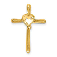 Load image into Gallery viewer, 14k .02ct. Diamond Heart Cross Chain Slide
