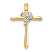 Load image into Gallery viewer, 14k .02ct. Diamond Heart Cross Chain Slide
