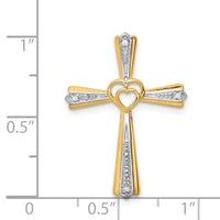 Load image into Gallery viewer, 14k w/Rhodium Diamond Cross Pendant
