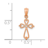 Load image into Gallery viewer, 14K Rose Gold Diamond Accented Cross Pendant

