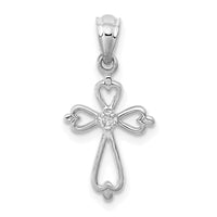 Load image into Gallery viewer, 14K White Gold Diamond Accented Cross Pendant
