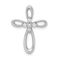 Load image into Gallery viewer, 14k White Gold 1/10ct. Diamond Cross Chain Slide
