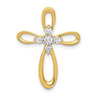 Load image into Gallery viewer, 14k 1/5ct. Diamond Cross Chain Slide
