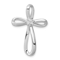 Load image into Gallery viewer, 14k White Gold 1/6ct. Diamond Cross Chain Slide
