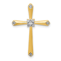 Load image into Gallery viewer, 14k 1/20ct. w/Rhodium Diamond Cross Chain Slide
