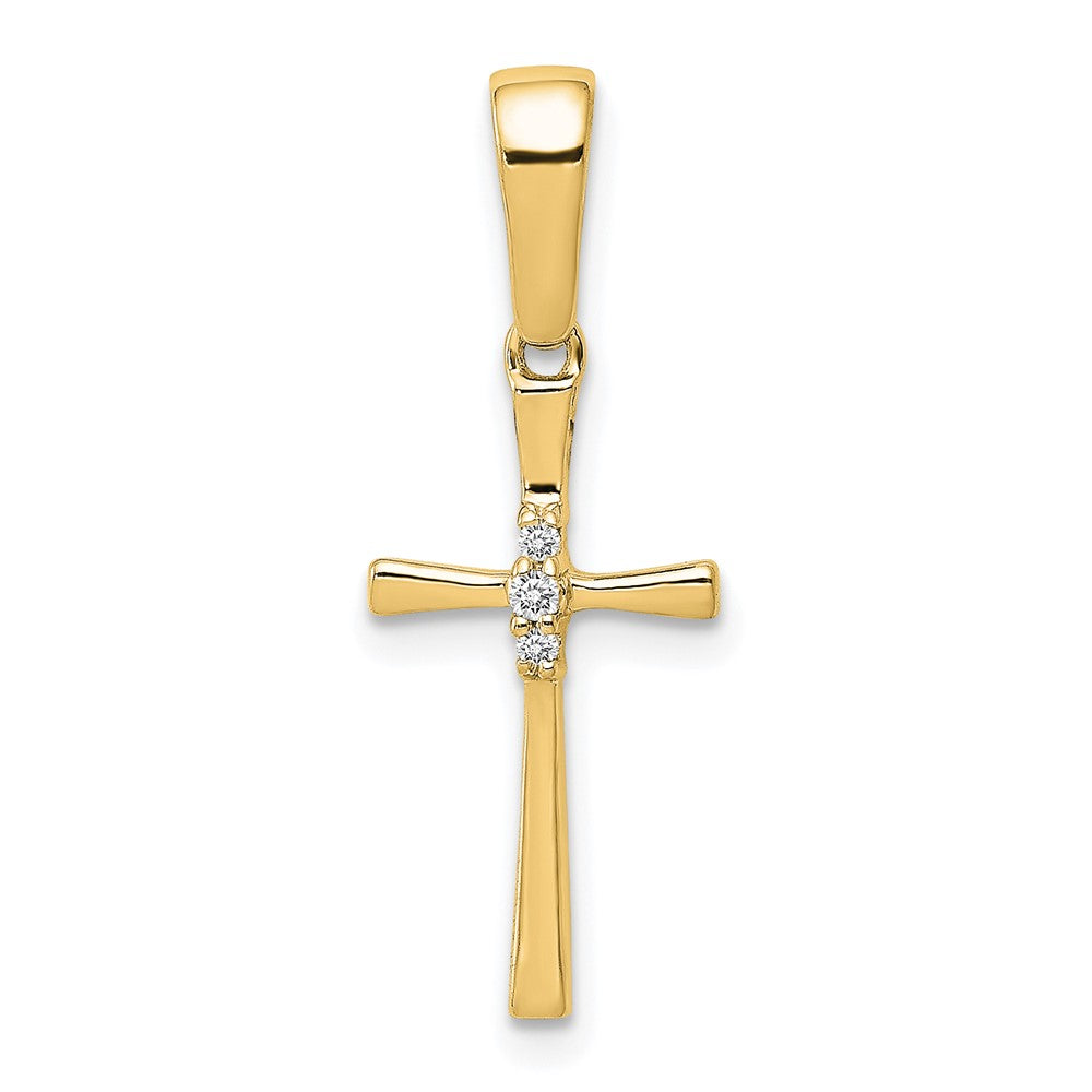14K .02ct. Diamond Cross Pendant