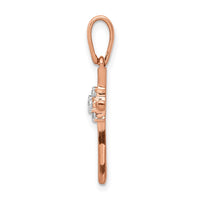 Load image into Gallery viewer, 14k Rose Gold .03ct. Diamond Cross Pendant
