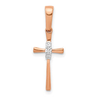 Load image into Gallery viewer, 14k Rose Gold .03ct. Diamond Cross Pendant
