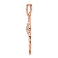 Load image into Gallery viewer, 14k Rose Gold 1/20ct. Diamond Cross Pendant
