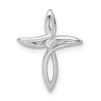 Load image into Gallery viewer, 14k White Gold AA Diamond Cross Pendant
