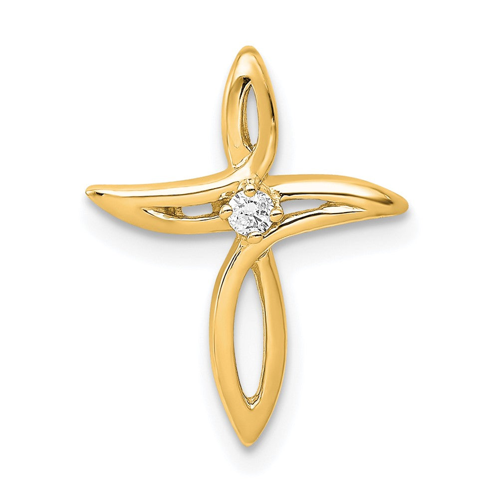 14k AA Diamond Cross Pendant
