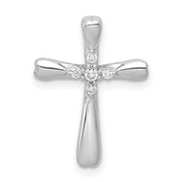 Load image into Gallery viewer, 14k White Gold 1/20ct. 5-Stone Diamond Cross Chain Slide
