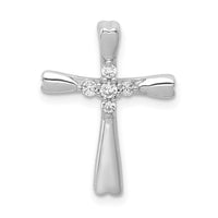 Load image into Gallery viewer, 14k White Gold 1/6ct. 5-Stone Diamond Cross Chain Slide

