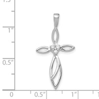 Load image into Gallery viewer, 14k White Gold AA Diamond Cross Pendant
