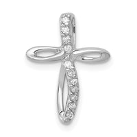 Load image into Gallery viewer, 14k White Gold AA Diamond Cross Pendant
