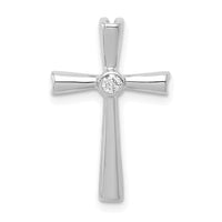 Load image into Gallery viewer, 14k White Gold AA Diamond Cross Chain Slide

