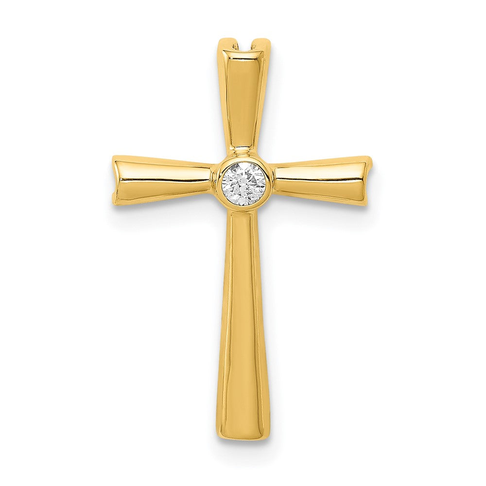 14k AA Diamond Cross Pendant
