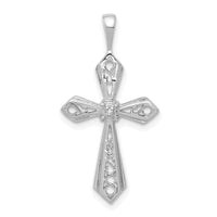 Load image into Gallery viewer, 14k White Gold AA Diamond Passion Cross Pendant
