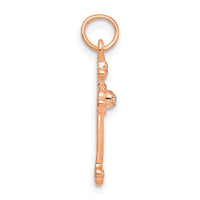 Load image into Gallery viewer, 14k Rose Gold Small Diamond Budded Cross Pendant
