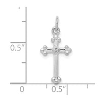Load image into Gallery viewer, 14k White Gold Small Diamond Budded Cross Pendant
