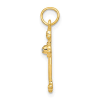 Load image into Gallery viewer, 14k Small Diamond Budded Cross Pendant
